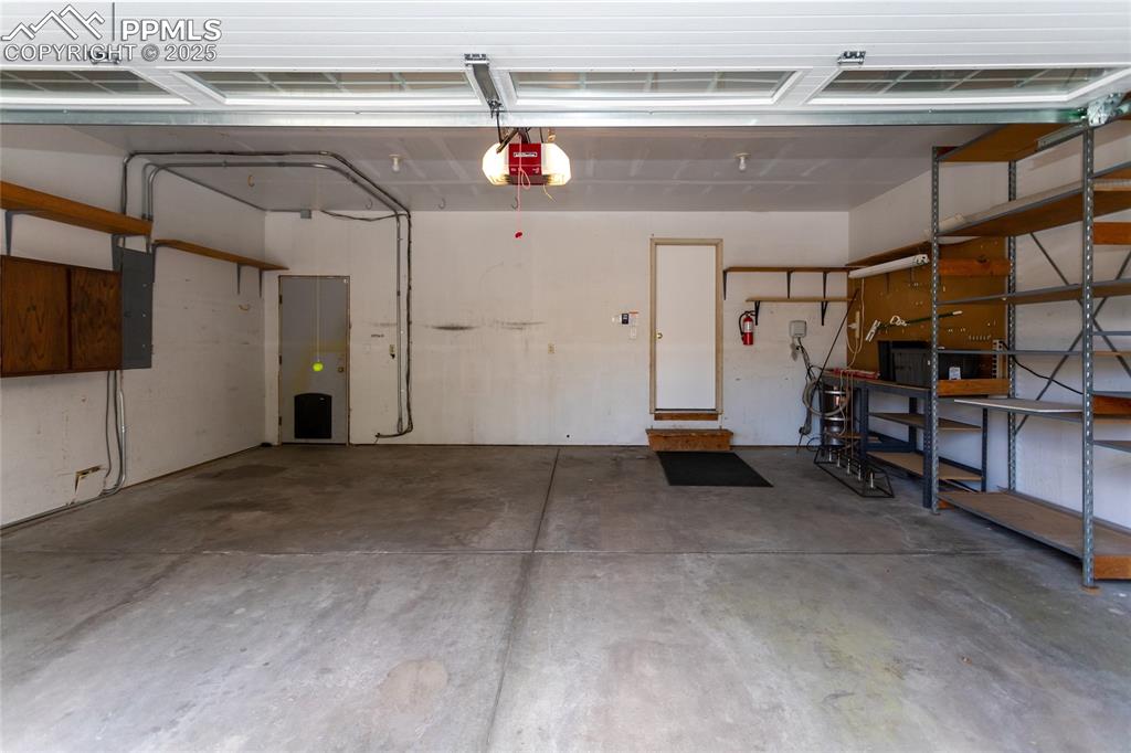 Shelving included in the garage