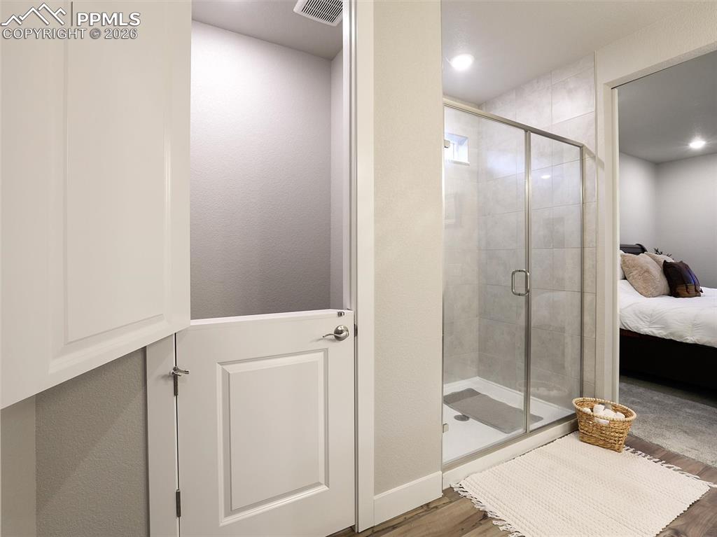 flex space door shown- dog kennel, vanity area, more closet space 