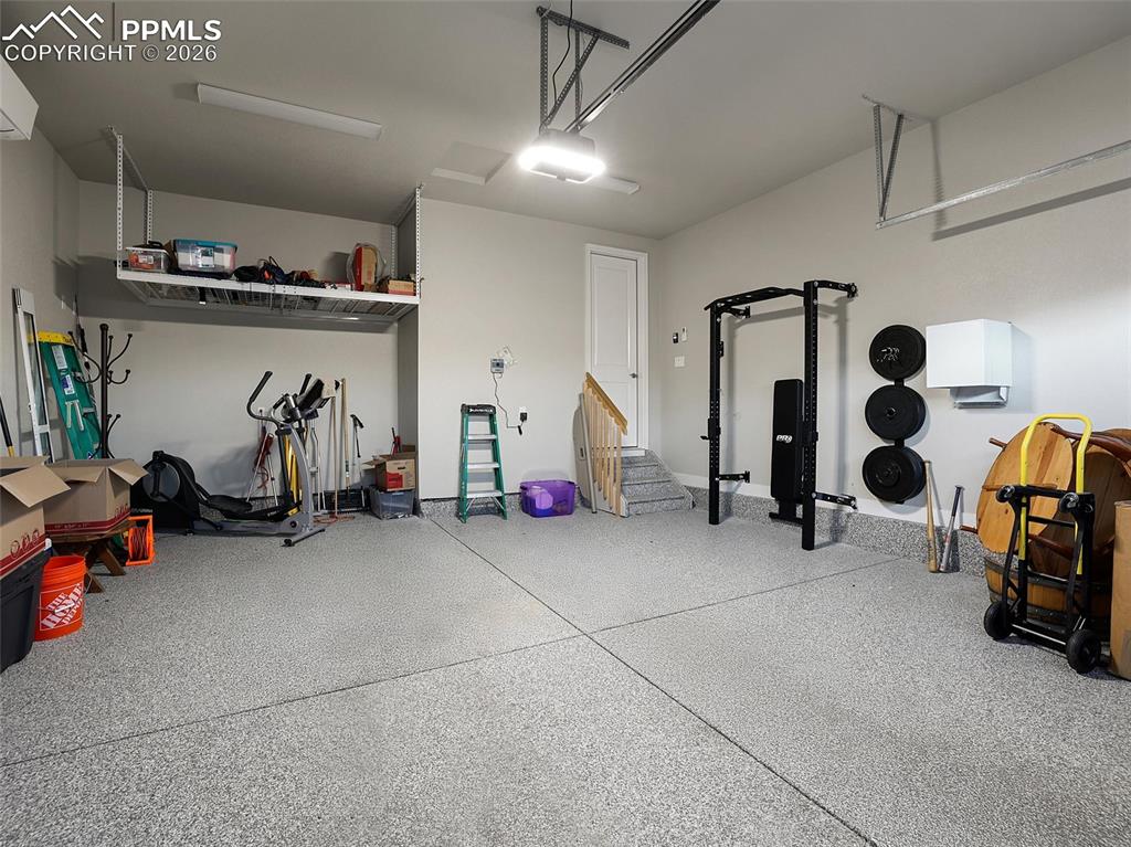 heated and AC garage w/ workout equipment