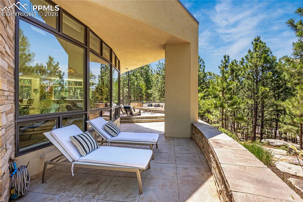 Tomahawk overhang covering patio