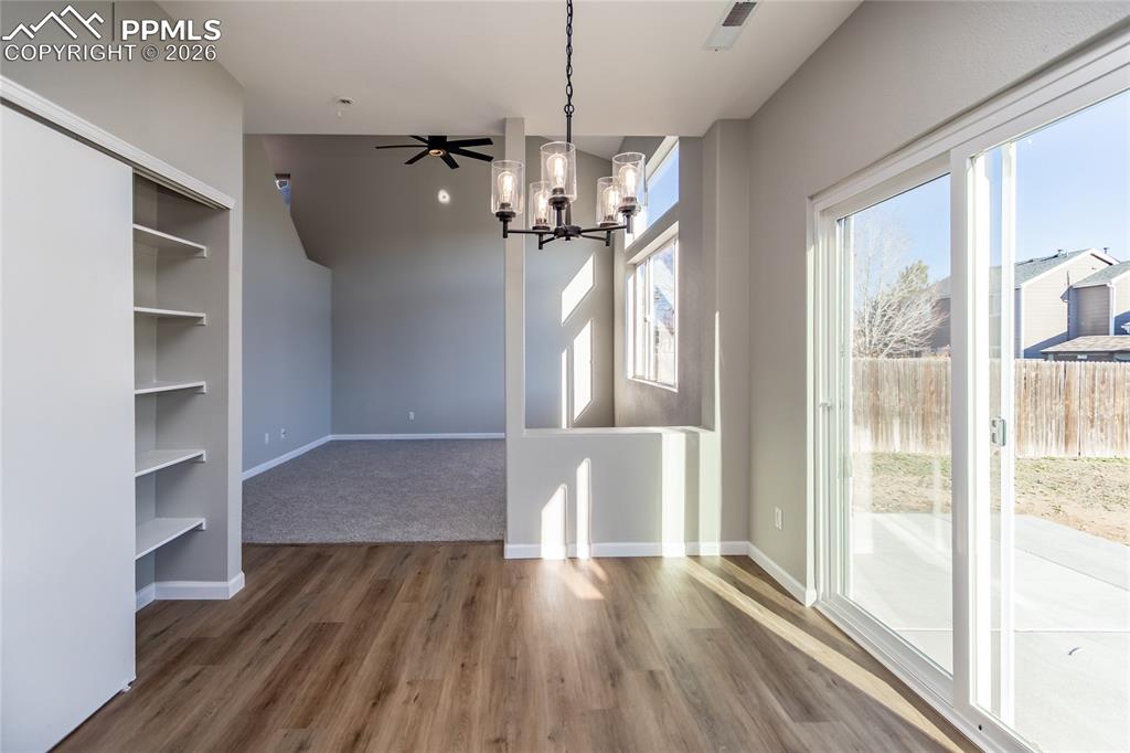 View from the kitchen to the living room.