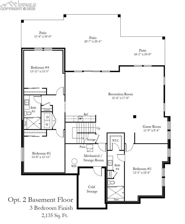 Telluride basement floorplan option 2
