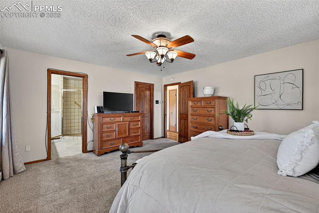 Another view of the master bedroom showing the master bath and walkin closet!