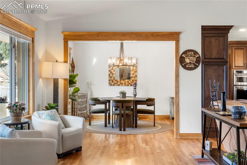 Just off the entry is a seating area. Large picture window and tons of natural light. 