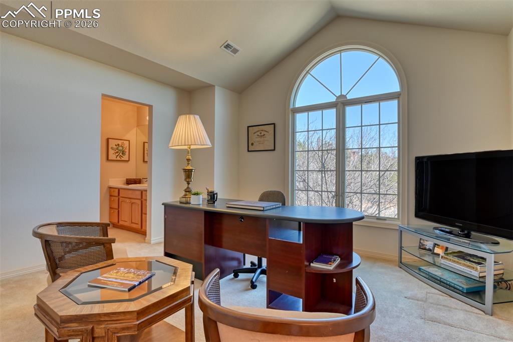 Office connects to shared Jack and Jill bathroom.