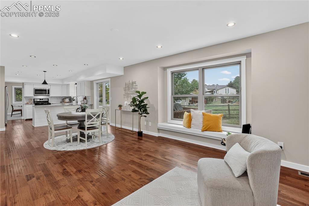 Open concept entertainment space