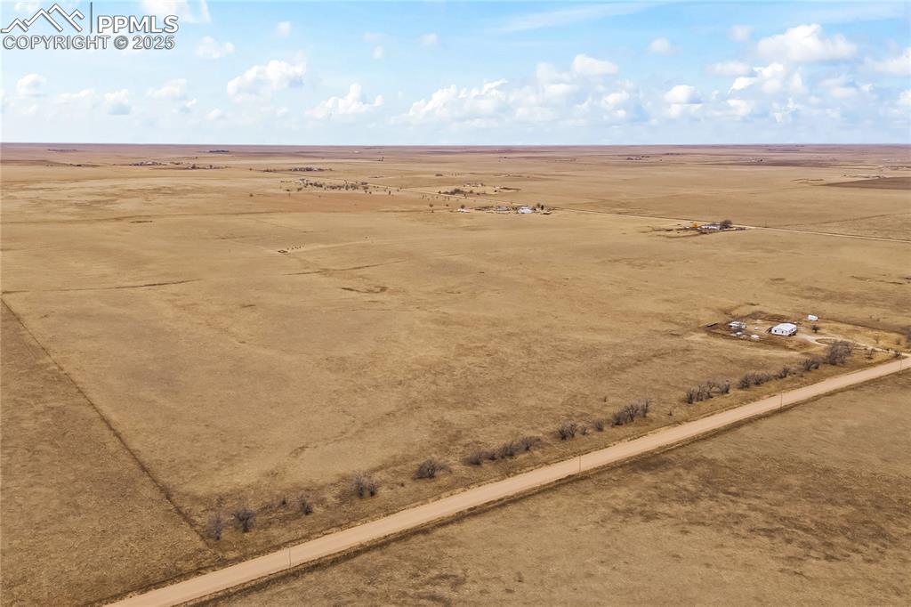 Overview of rural landscape featuring a desert landscape
