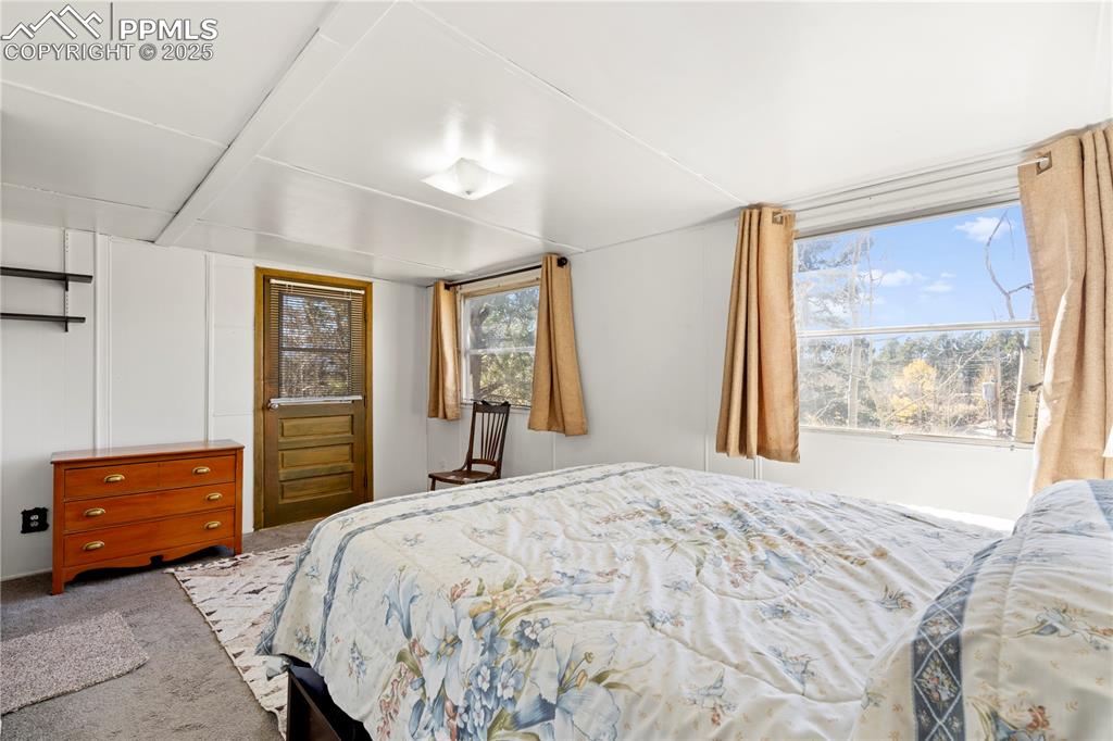 Bedroom with carpet