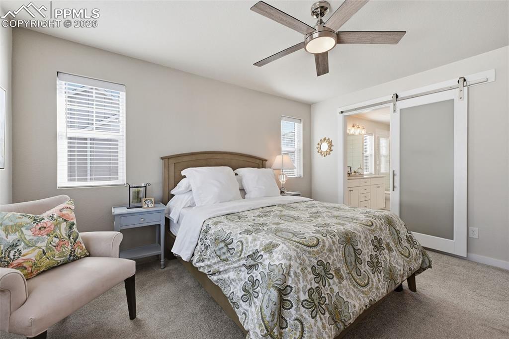 Connects to Master Bath through upgraded barn door!
