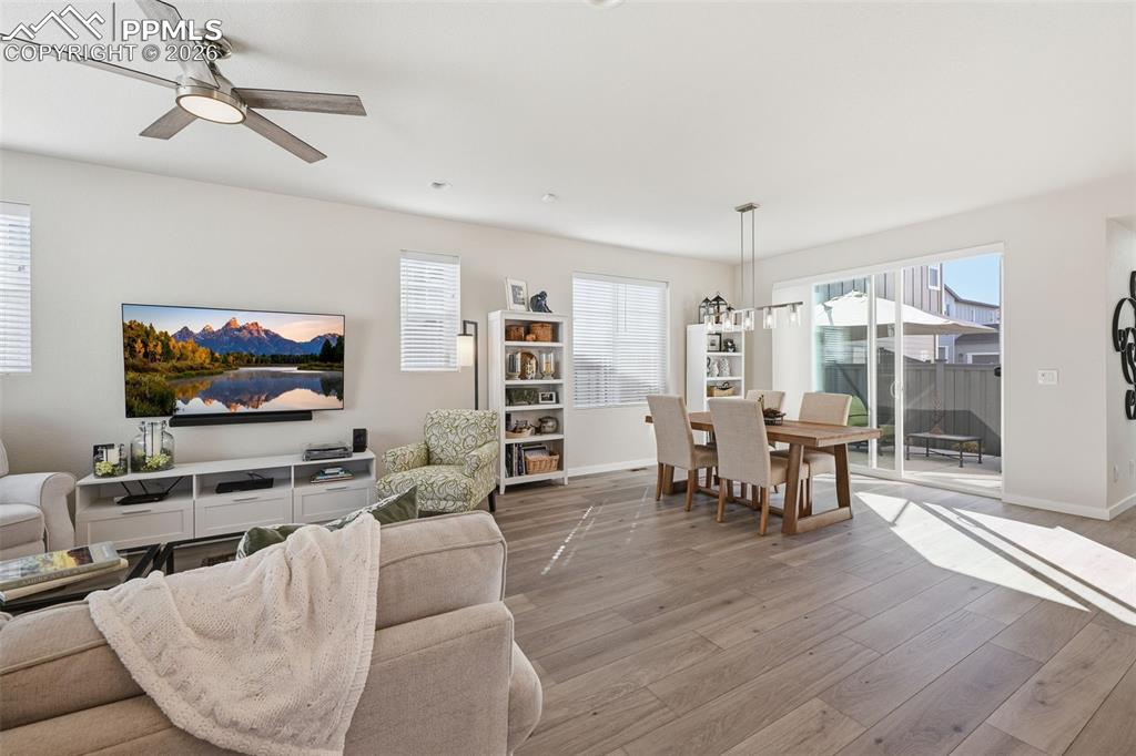 Open concept to the dining and kitchen