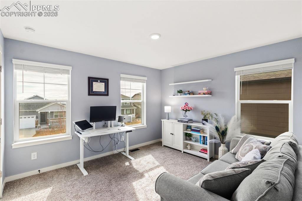 Upstairs bedroom being used as an office