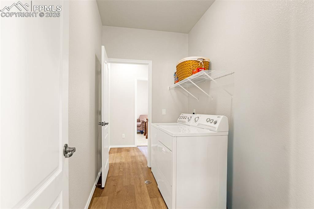 Laundry room, washer and dryer stay