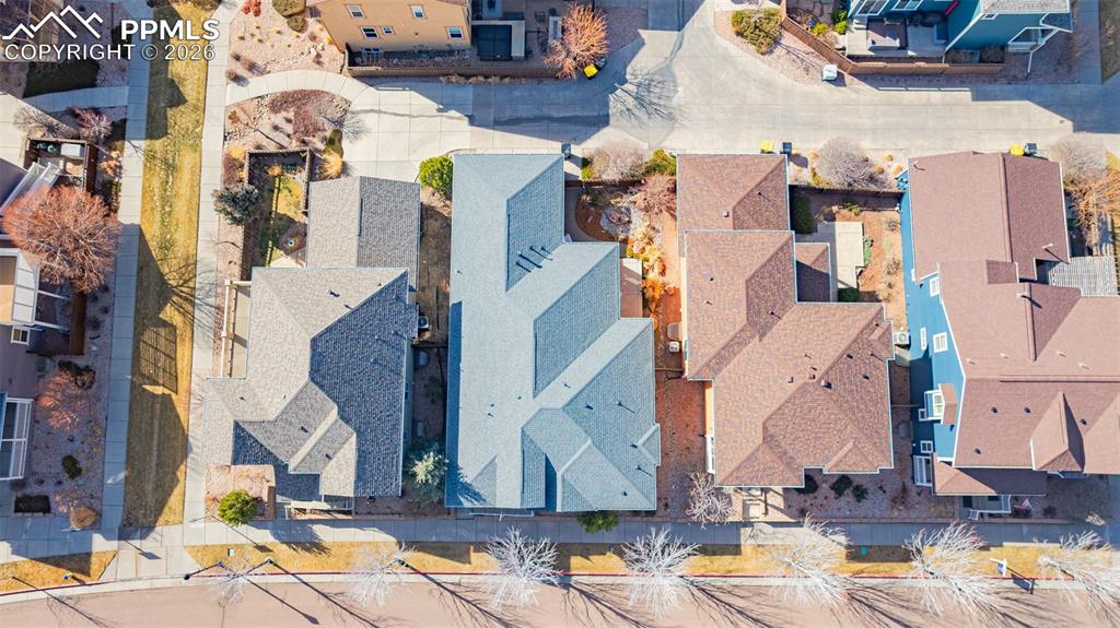 Aerial view of brand new roof