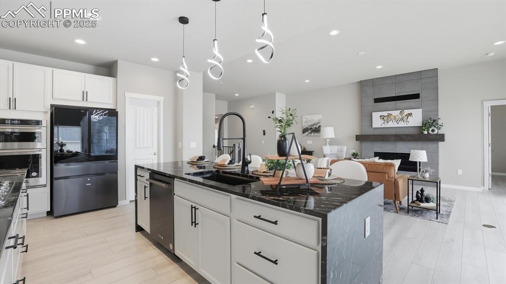 The Kitchen overlooks the Great Room, great for entertaining.
