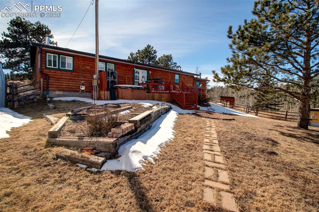 Backyard of the home 