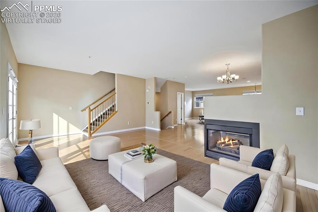 virtually staged - LIving room.