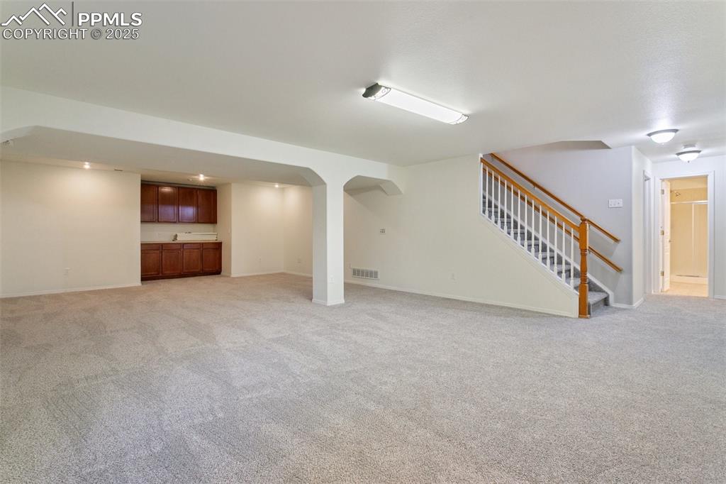 all brand new carpet and paint in the basement!