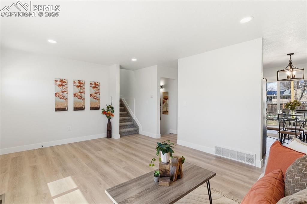 Light-filled living space with seamless flow throughout main level