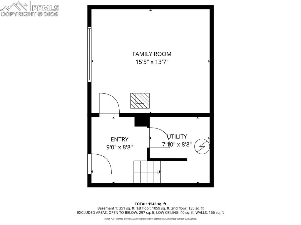 Family room in basement is one of the non-conforming bedrooms