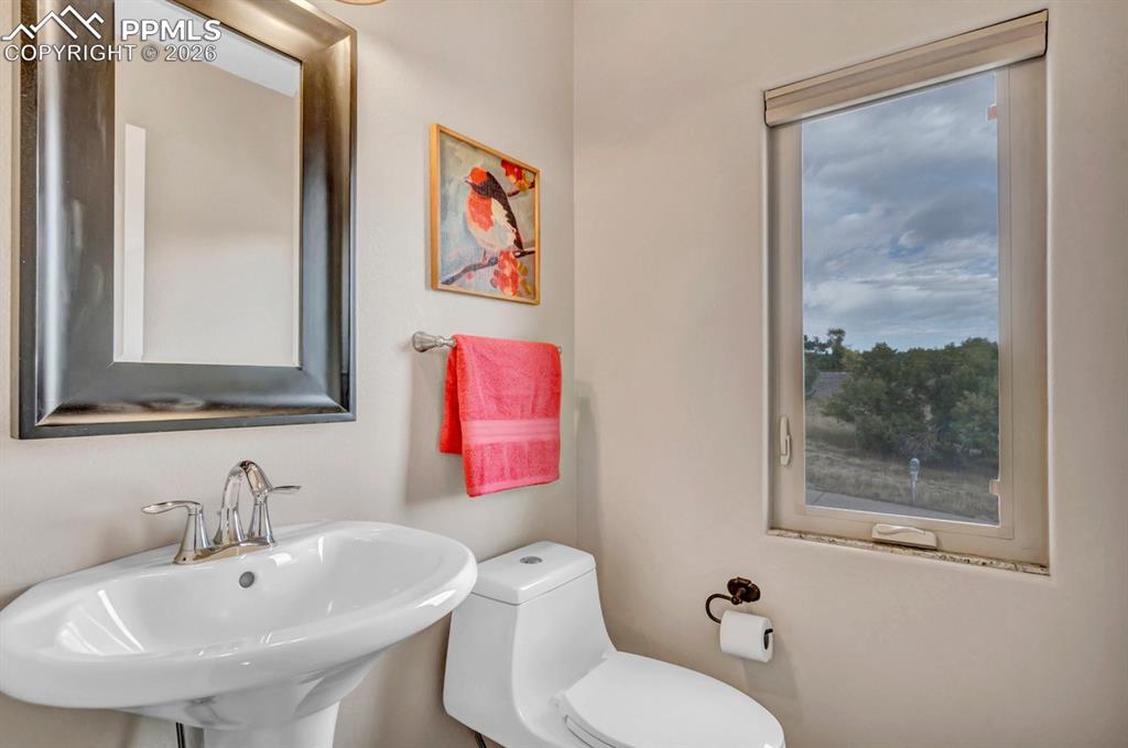 Powder room up from the main level!