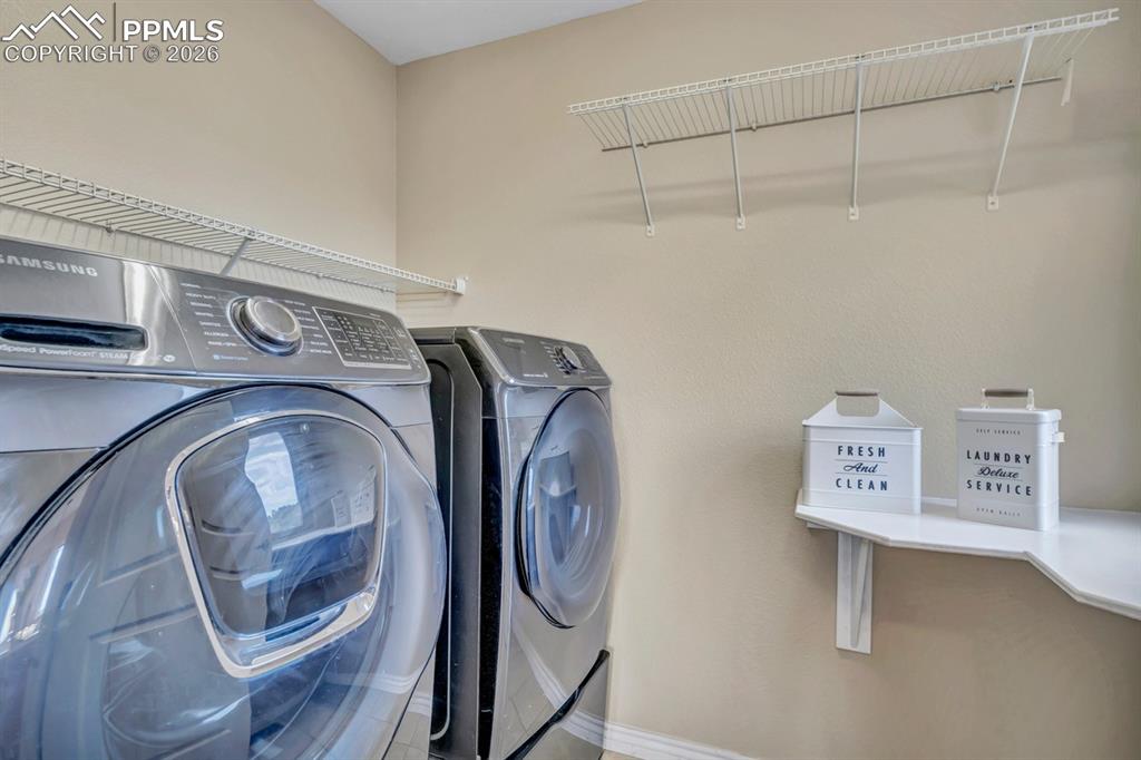 Sunny Laundry includes on Upper includes Washer & Dryer; Folding Counter!