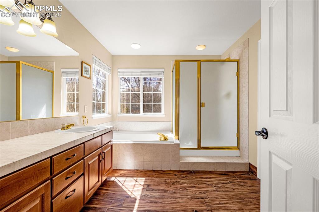 Upper level Master bedroom suite has fully appointed 5 pc bathroom with incredible natural light