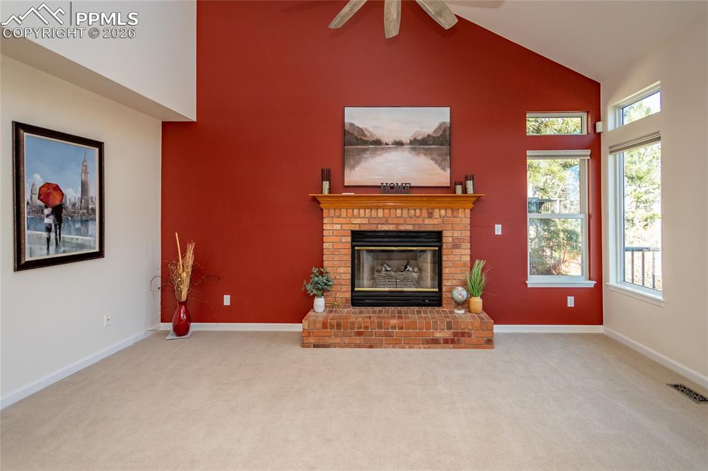 Light-filled with new top of the line Karistan carpet and pad; designer ceiling fan.