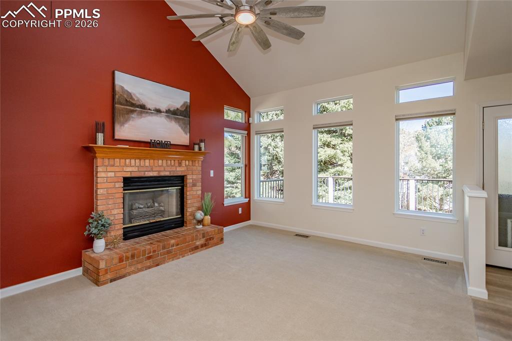 Overlooks the deck and back yard.