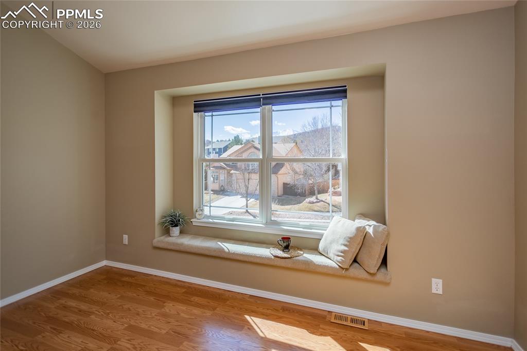 Main bedroom window seat.  You gaze at Pikes Peak through this window.