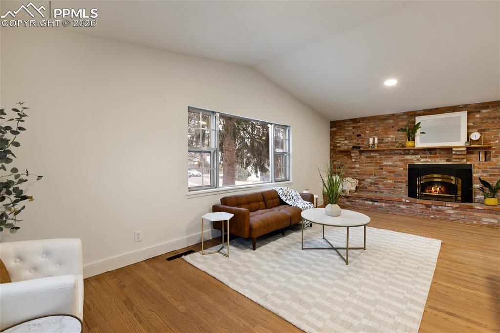 Beautiful living room area is open and bright!  