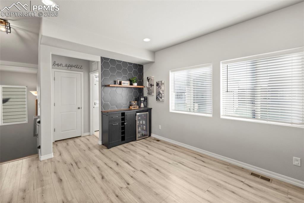 Custom coffee/mini bar in the kitchen