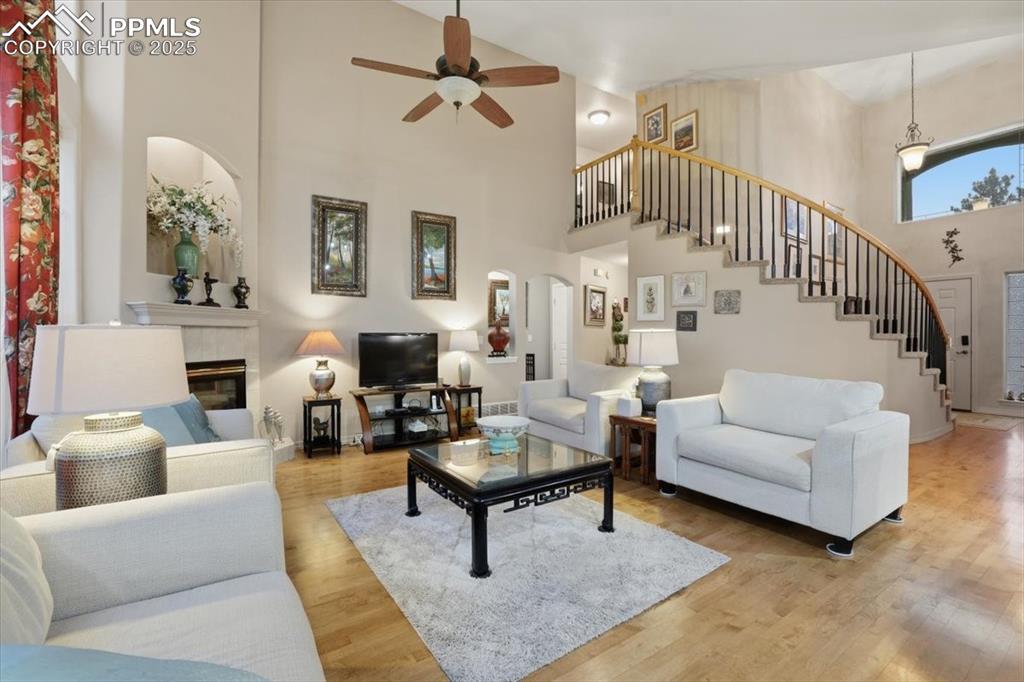 Beautiful open living room with walkout onto deck and tons of natural light!