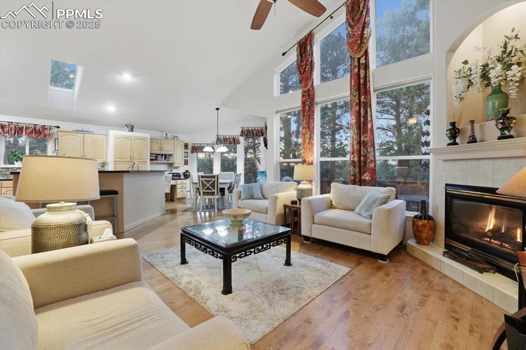 Beautiful open living room with walkout onto deck and tons of natural light!
