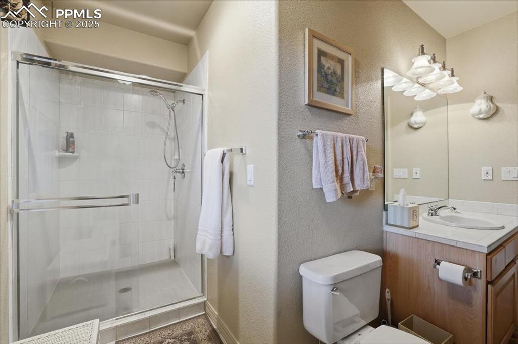 Basement family room with walk-out onto lower patio