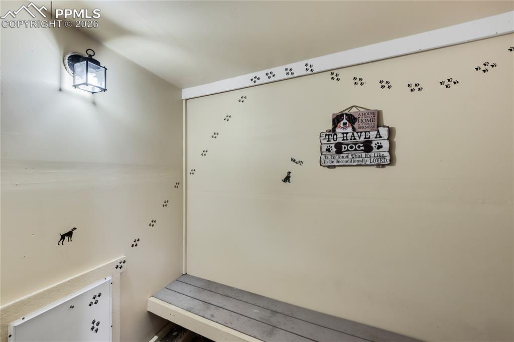 Interior Dog Run with back yard access