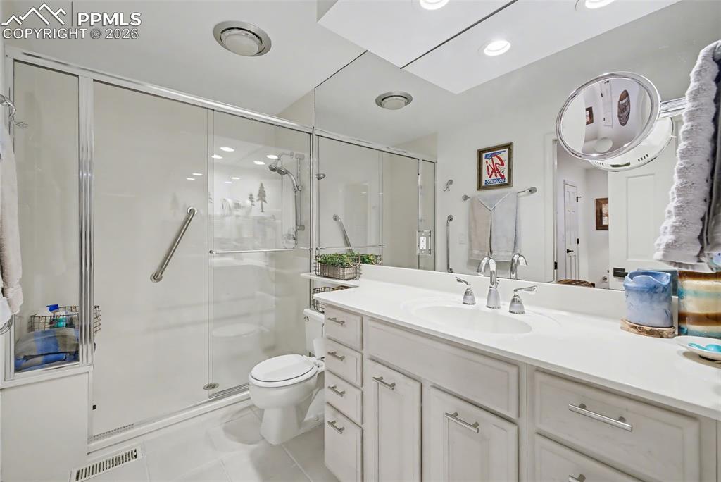 Primary bath on the main floor