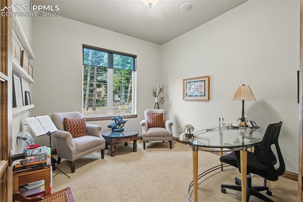 Work from home effortlessly in the dedicated main-floor office, accompanied by serene neighborhood views
