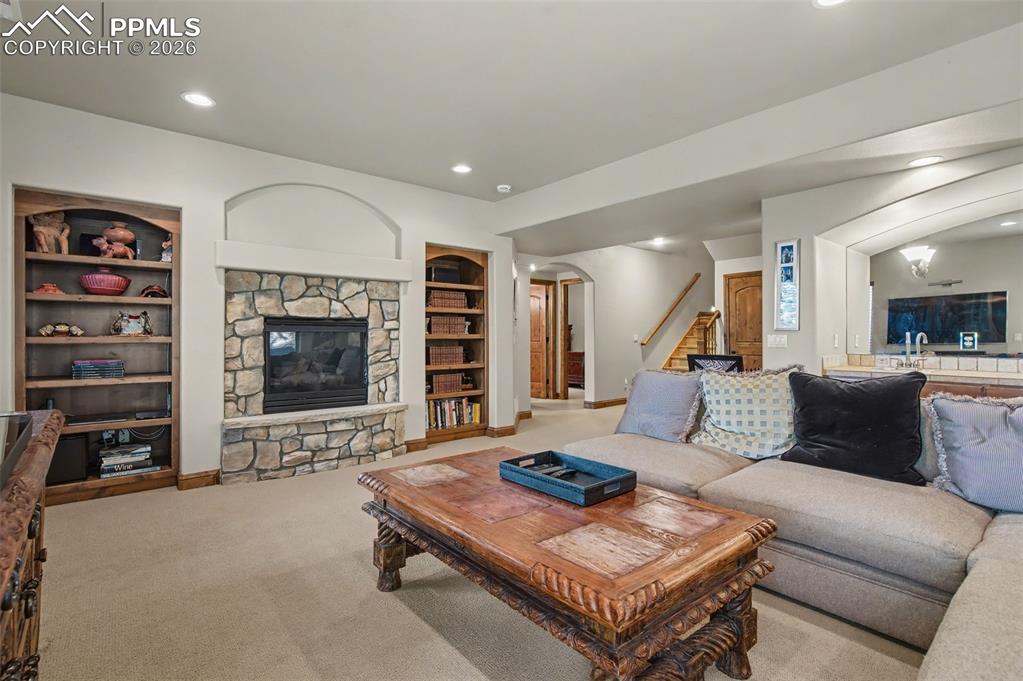 Enjoy the open layout of this basement level space after a long day of hiking the nearby trails