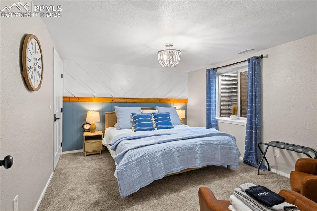 Fourth bedroom is located in the basement next to the 3/4 bathroom.