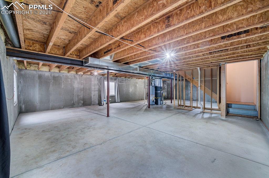 Unfinished Basement ready for your finishing touches.