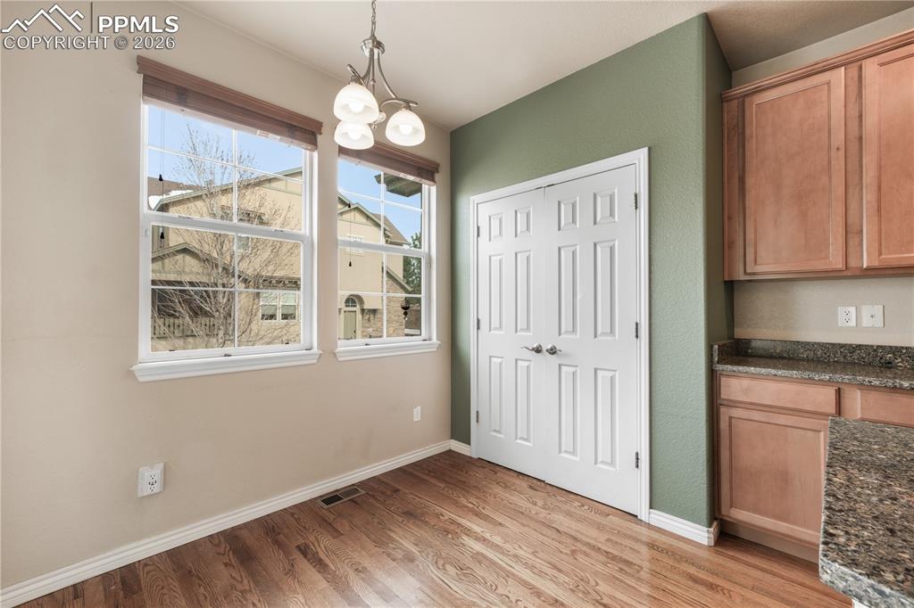 Breakfast eat in area, pantry and covered patio access