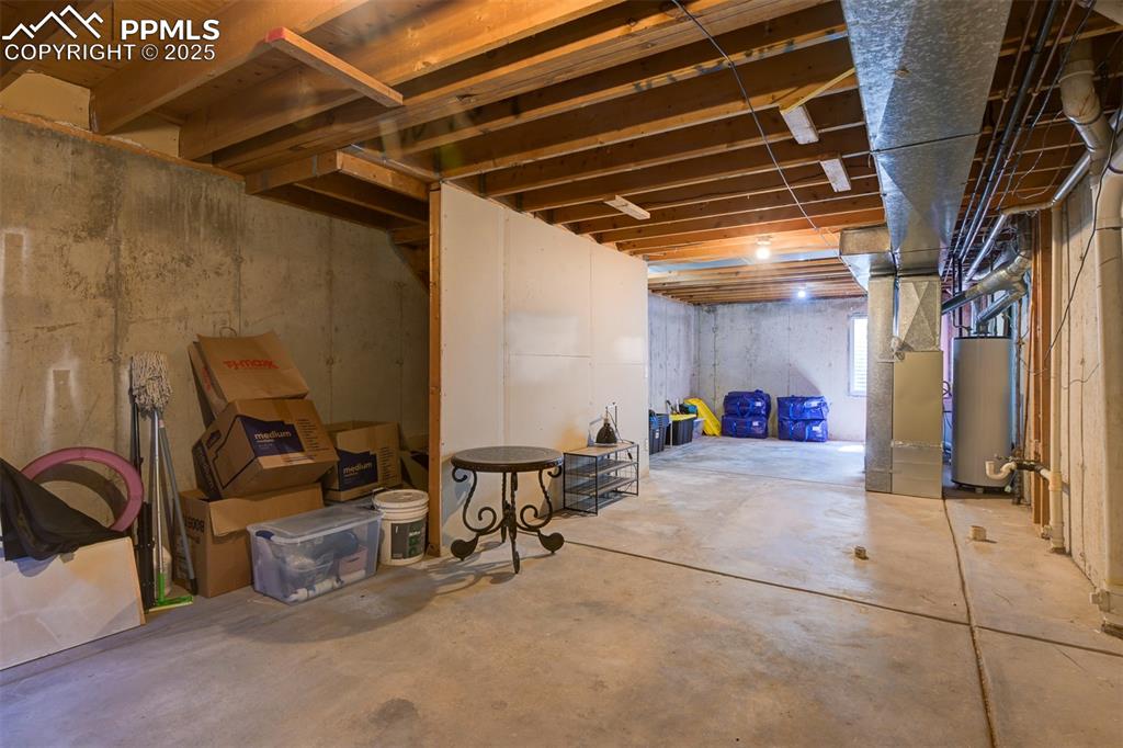 Unfinished basement - pre-plumbed for a bathroom, additional bedroom or leave open for storage, 