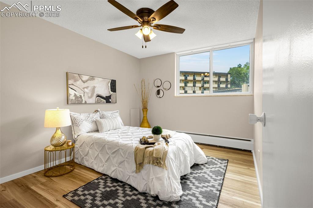 Bedroom 2 with new ceiling fan and HUGE closets also!