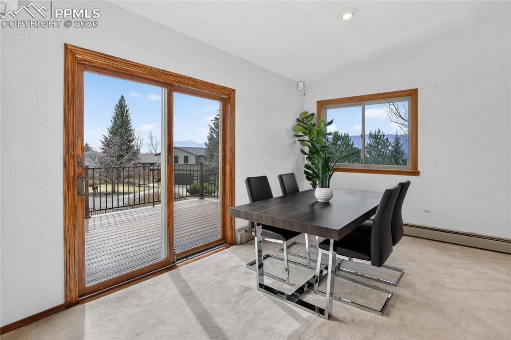 Dining area w/ walk-out to deck