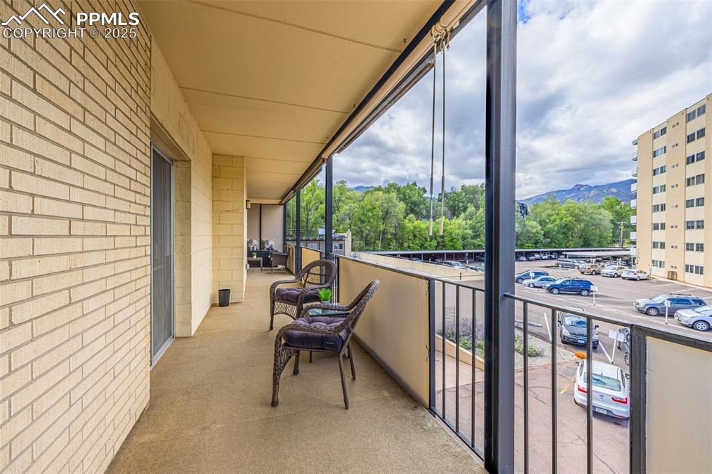 You will LOVE this huge balcony, running the length of the unit, facing the mountains!