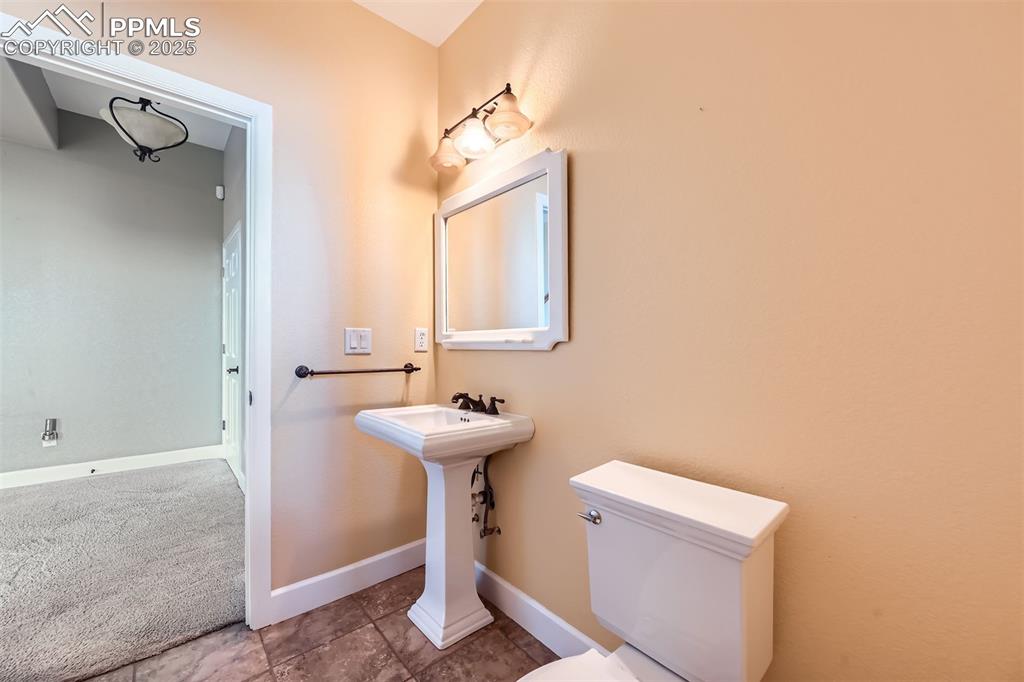 Full bathroom with pedestal sink