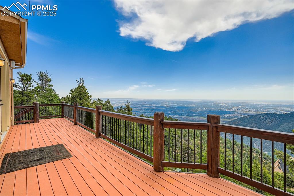 Expansive views of Colorado Springs and the Plains from the deck