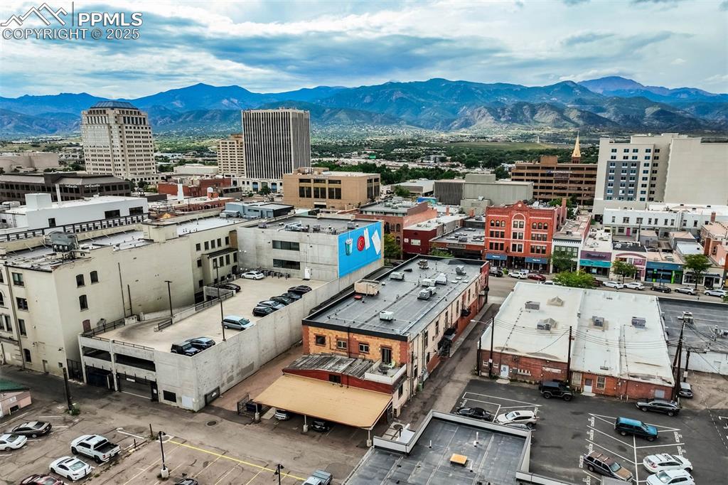 Rear of building showing parking area