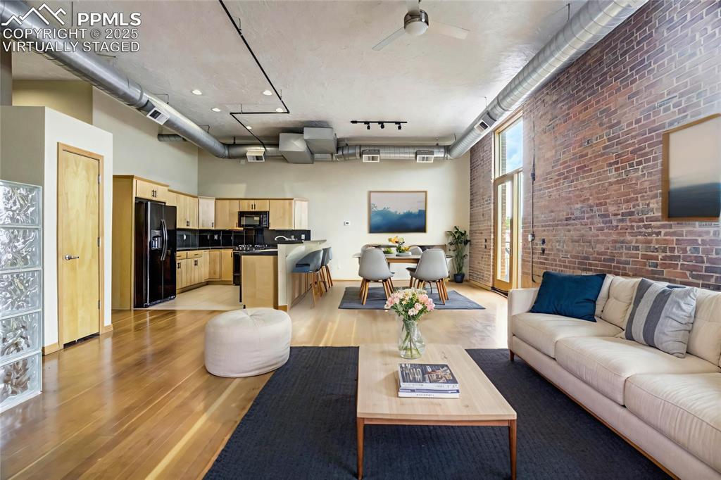 Virtually staged living room.