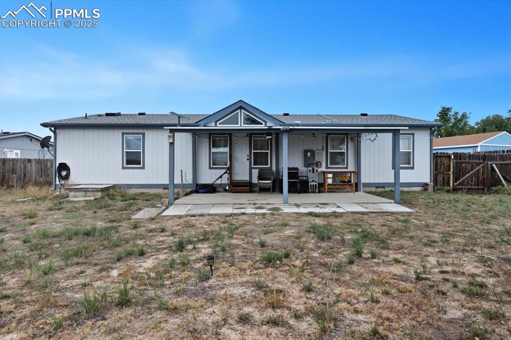 Back of house featuring a patio area